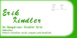 erik kindler business card